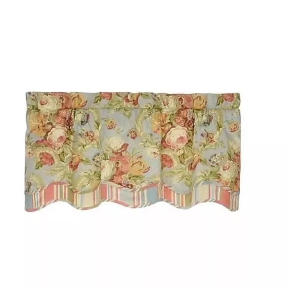 Waverly Spring Bling Vapor Scallop Window Valance Floral Shabby Chic - Picture 9 of 9